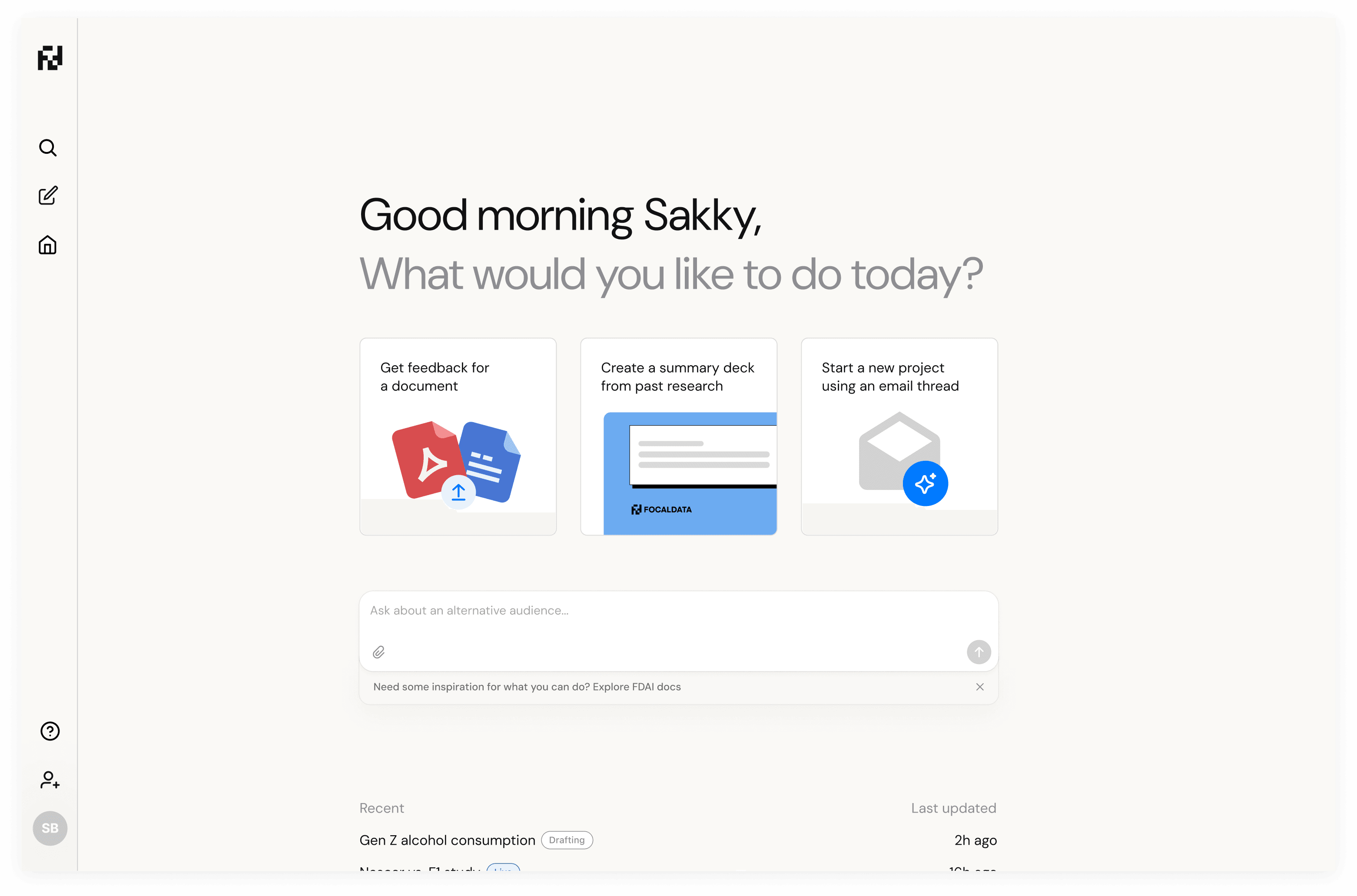 Focaldata Empty State